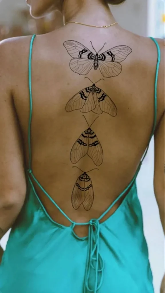 7 Dark Feminine Back Tattoos_ Moth Art