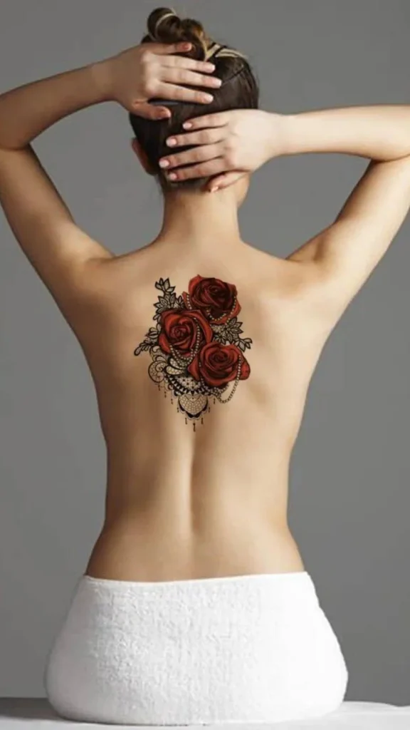 Dark Feminine Back Tattoos_ Chandelier