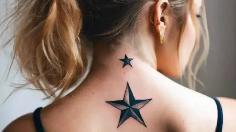 A sharp star tattoo on a woman's neck demonstrating perfect ink placement and how to prevent tattoo blowout in fine-line art featured image